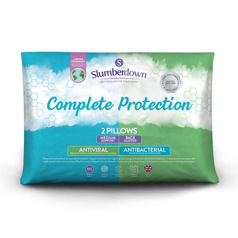 Slumberdown Complete Protection Medium Support Pillow - Ideal for Back Sleepers