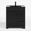 Meuble-lavabo simple 30 po avec lavabo noir, robinet et drain, peint à la main-178414801