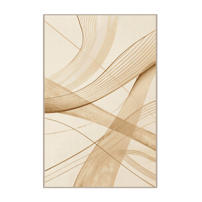 Tapis beige minimaliste lavable à la machine Manhasset