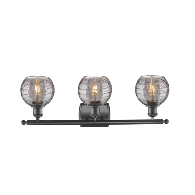 Éclairage de salle de bain à intensité variable 3 lumières Halvorson, Bronze huilé, Ampoule non incluse, Gris