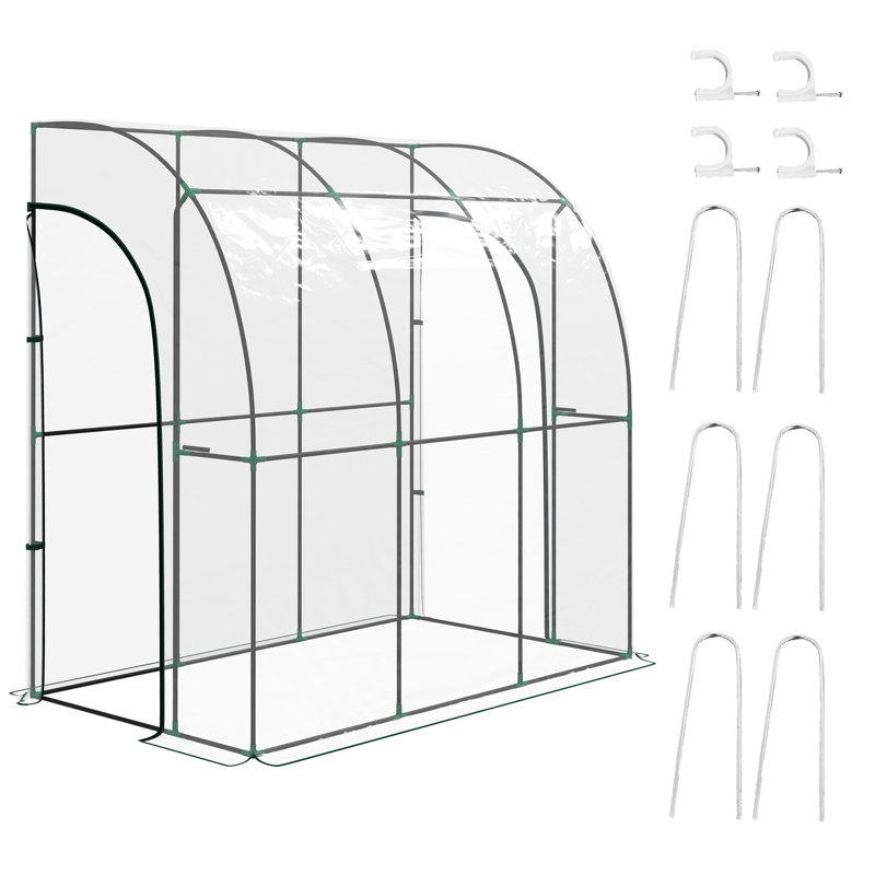 Carmelinda 4 Ft W x 7 Ft D Lean-To Greenhouse