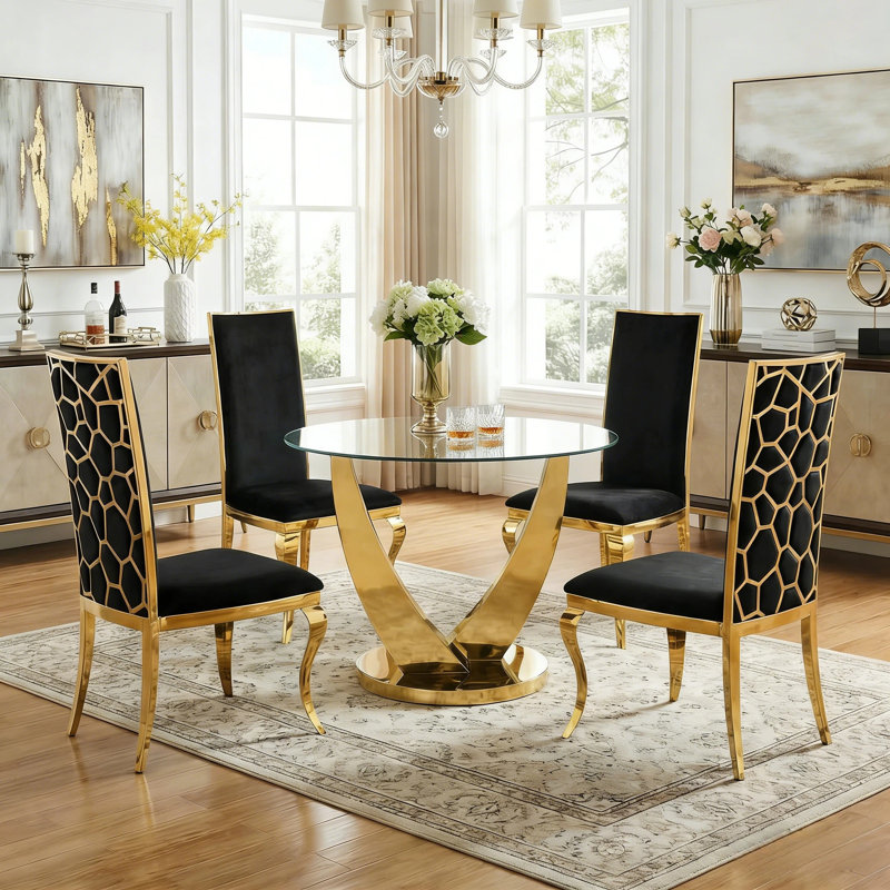 Ensemble de table ronde pour 4 personnes, 29.5" H x 38.9" W x 38.9" D