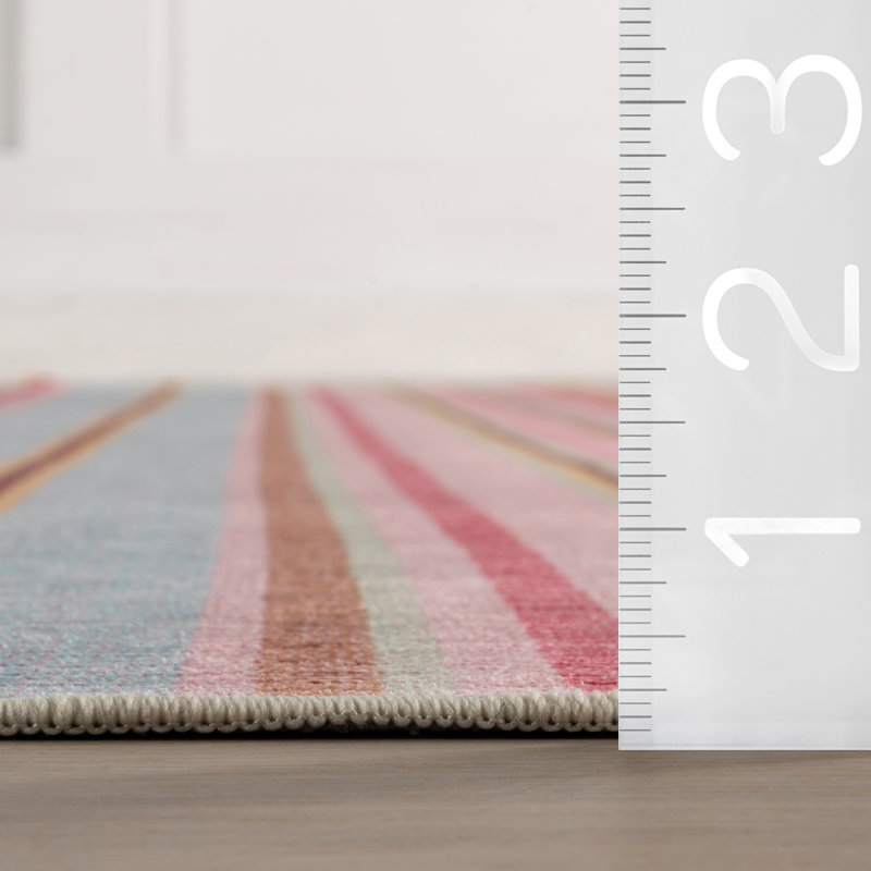 Jamaica Stripe Machine Washabel Rug, Rectangle 4' x 6'