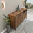 Stylish Console Table, Walnut Color, 63.0 x 30.6 x 15.7 inches | 100% Melamine Coated Chipboard, 16.0-inch Leg Height | Multiple Shelves, Wall-Mountable, Durable Plastic Legs | Perfect for Living Room & Entryway Decor-1856921895