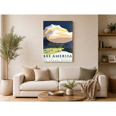 Art mural sur toile «See America - Welcome to Montana»