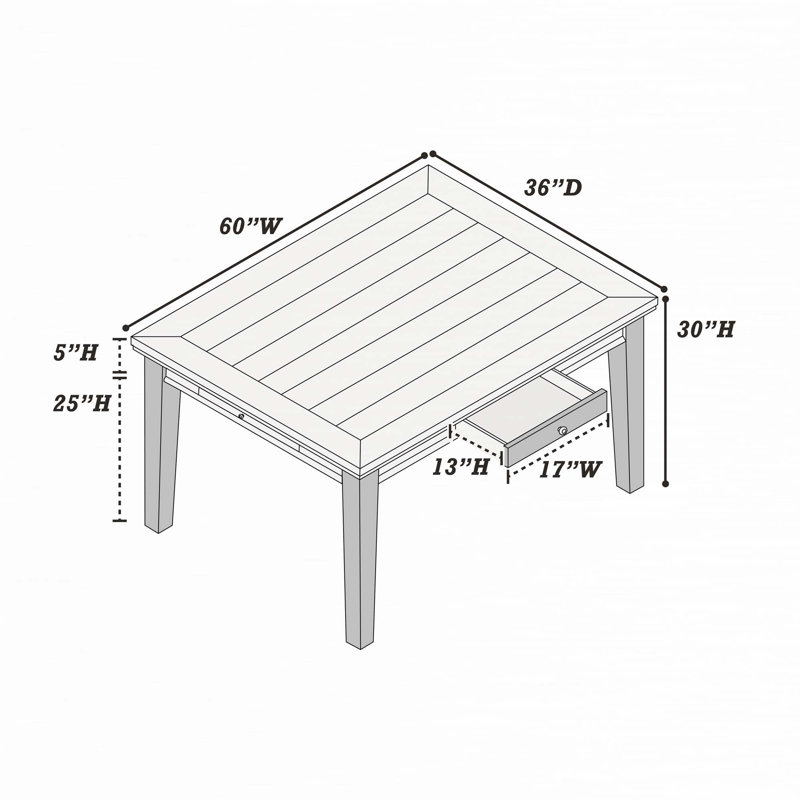 Ensemble de salle à manger 7 pièces de style contemporain, 30"H x 60"L x 36"W