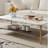 Coffee Table Rectangular Center Table for Living Room Open Space Side Table with Metal Frame