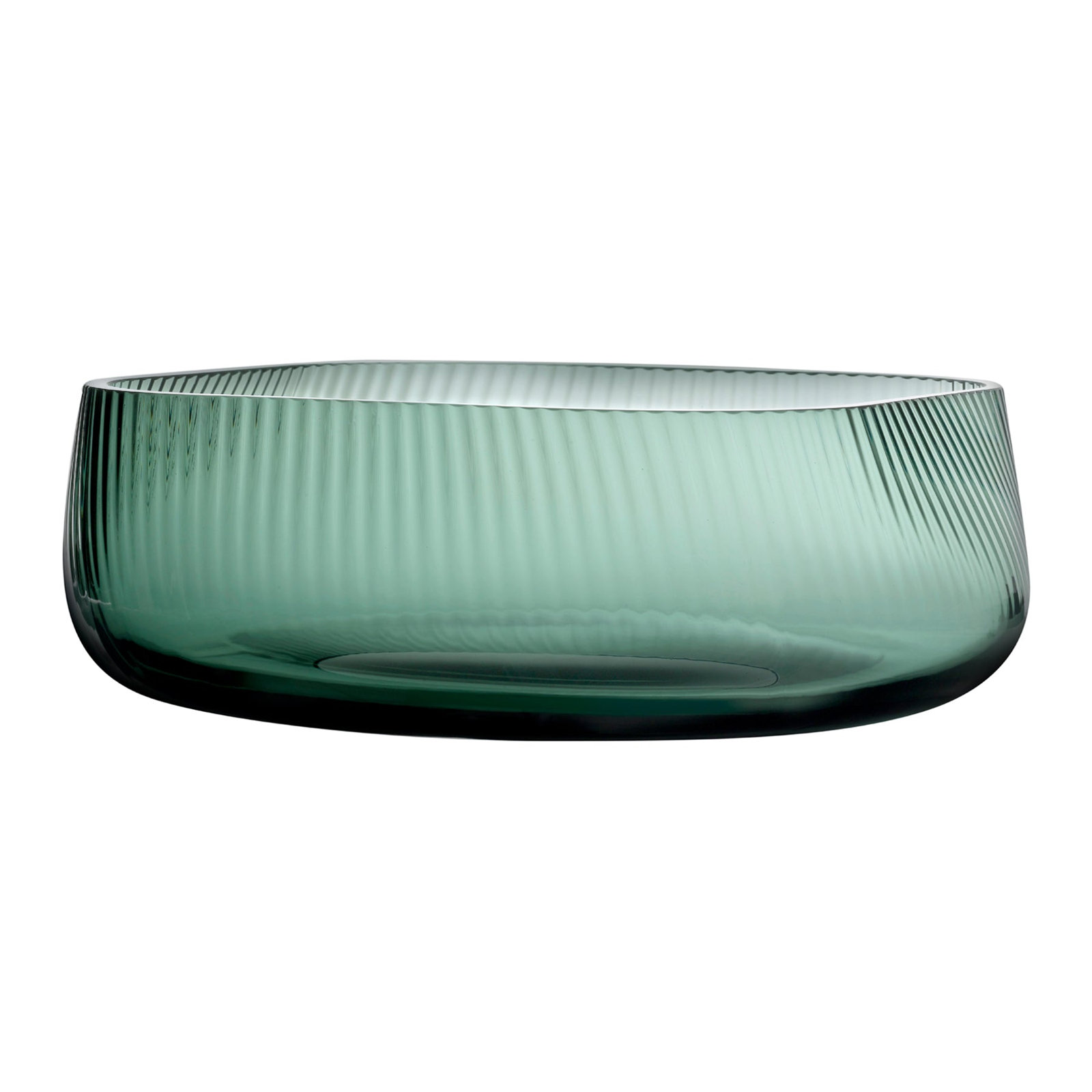 Opti Handmade Lead Free Crystal Table Vase, Green, overall height- 3.86"