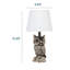 Lampe de table hibou Nocturn en polyrésine, marron, abat-jour blanc neige, 50,5 cm (19,85 po) de hauteur-1867949621