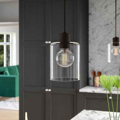 Luminaire suspendu cylindrique simple à 1 lumière Alvy