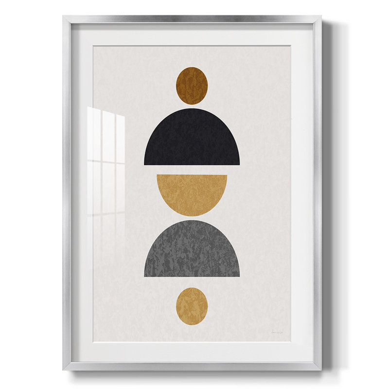 Or antique II, reproduction encadrée, Blanc, Papier avec cadre argenté