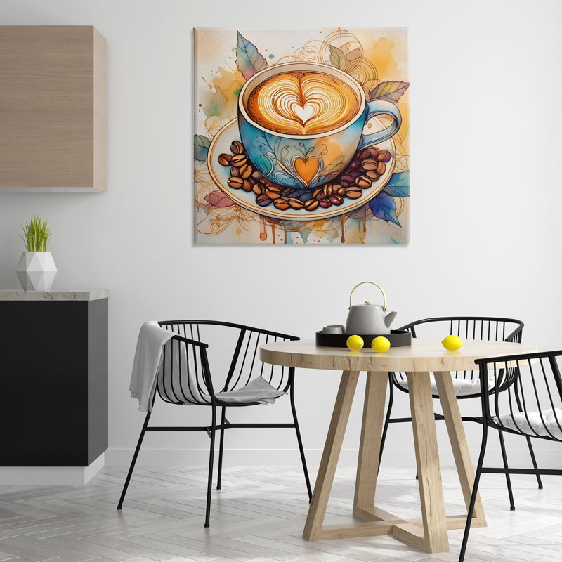 Art mural moderne café au lait par Alina Georgescu bp-809_CN, H 36 po x l 36 po