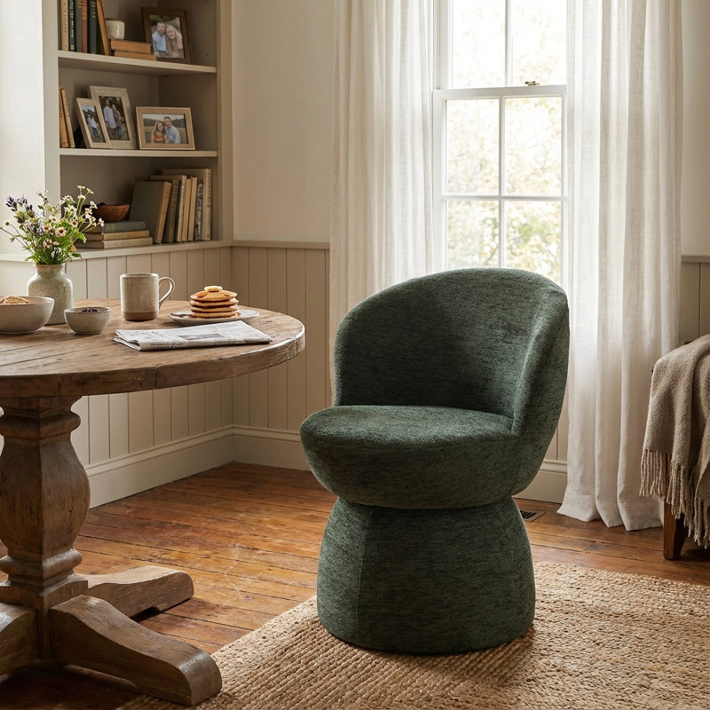Chaise de salle à manger Allis Boucle, Vert
