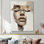 «Modern Abstract Woman Face I», reproduction d'art murale moderne grise