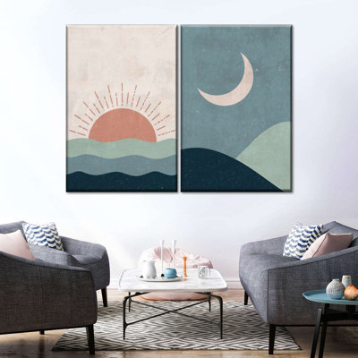 Boho Sunrise And Sunset II Multi Piece Canvas Print