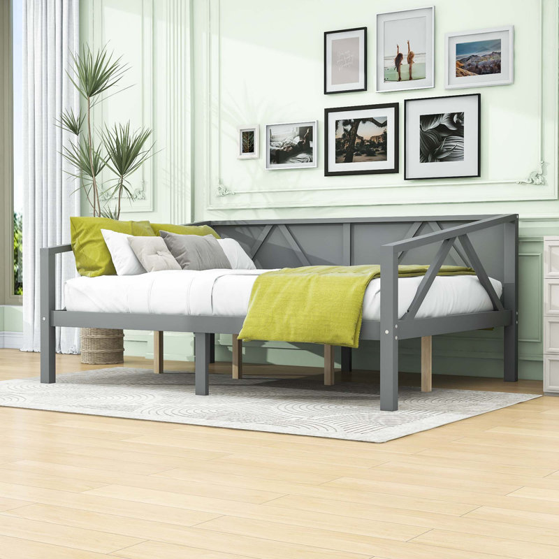 Daken Daybed with Wood Slat Support, Full, Grey