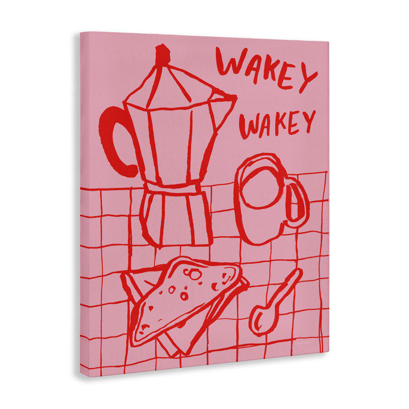 Toile Wakey Breakfast Doodles, conception par Jenaya Jackson, H 20 po x l 16 po