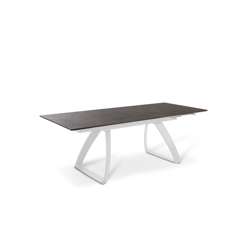 Daishanay Extendable Oak Rectangular Dining Table, Rust, White
