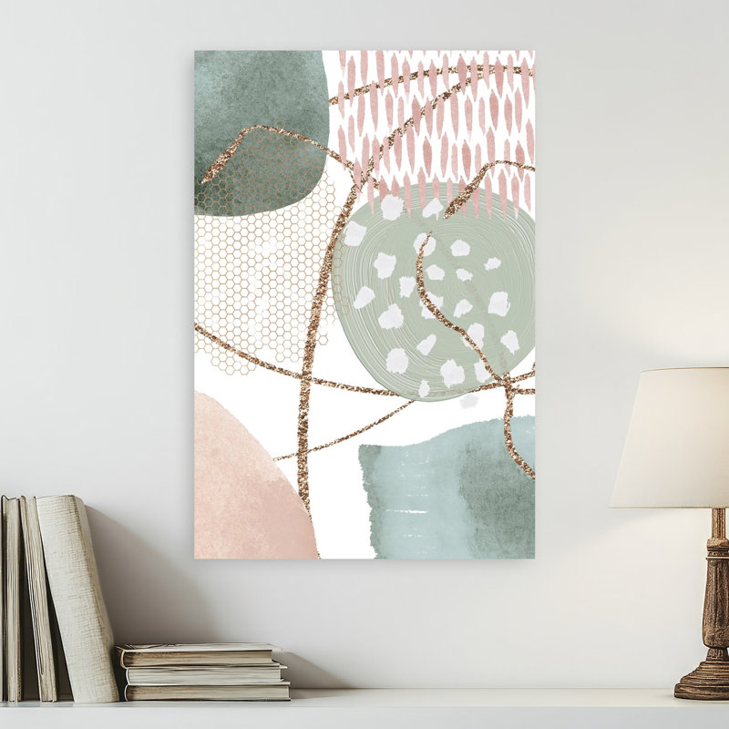 Soft Abstract Shapes Abstract Geometric Modern Moss Wall Art Print, 60.96cm H x 40.64cm W