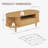 47.2" Mid-century Modern Oval Coffee Table With Rattan Sliding Door, Drawer & Open Storage, Solid Wood Legs-1167030688