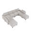 Canapé modulaire en U gris à 8 places avec canapé en lin et fauteuil Minimalist-982833522