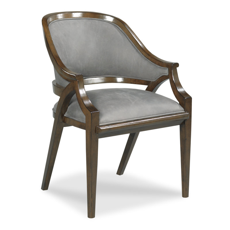 Fauteuil rembourré en cuir Belmont gris