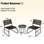 Ensemble de meubles de patio 3 pièces: table ronde élégante avec chaises en PE, noir / noir Moderne: rouille, acier, respirant, noir / brun