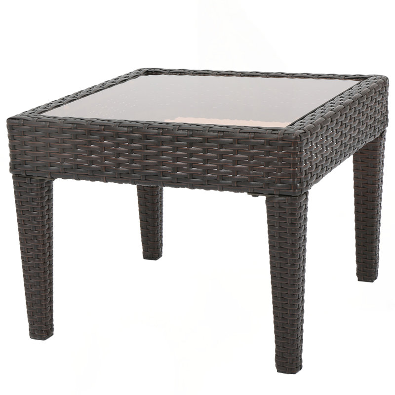 Outdoor Antibes Wicker Side Table, Brown