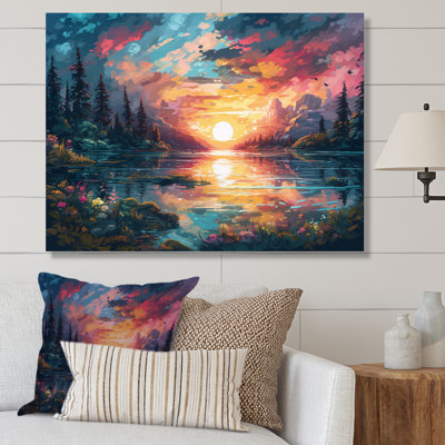 «Ruvi Rainbow Sky Shining On Lake IV», reproduction sur toile