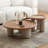 Burlywood Solid wood Round Coffee Table Sets