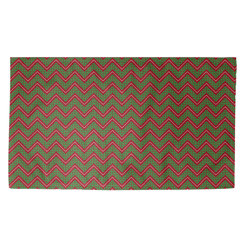 Tapis vert/rouge fait main, Rectangle 5 pi x 7 pi
