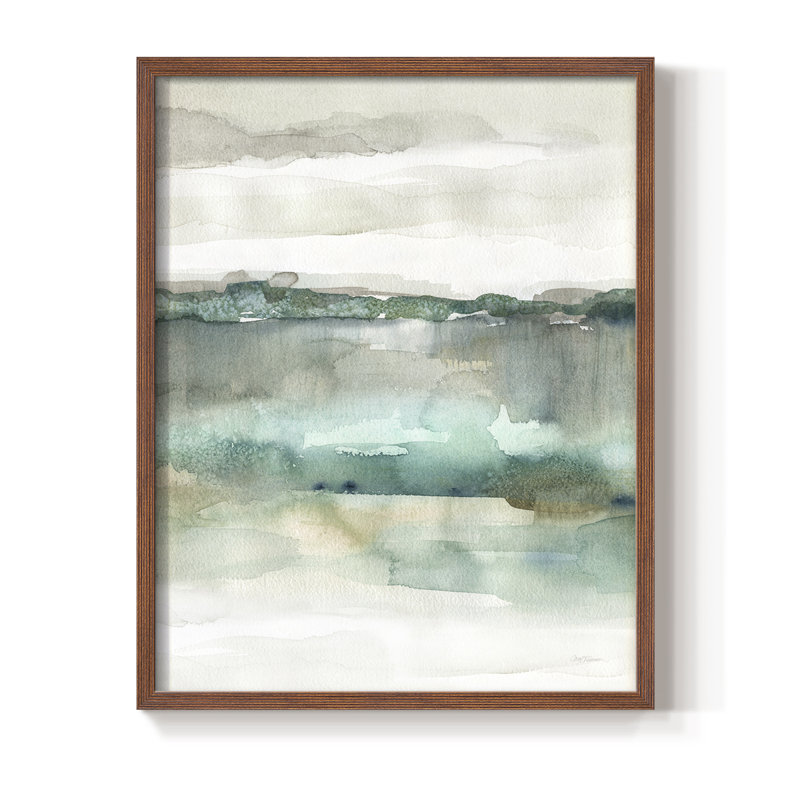 «Soft Emerald Harmony», reproduction encadrée - bois massif, H 21 po x l 17 po, Noyer