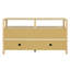 Armoire de rangement en rotin de style bohémien avec structure en bois massif, buffet avec tablettes réglables à 3 positions pour le salon et la salle à manger, conception à pousser sans poignée-129104969
