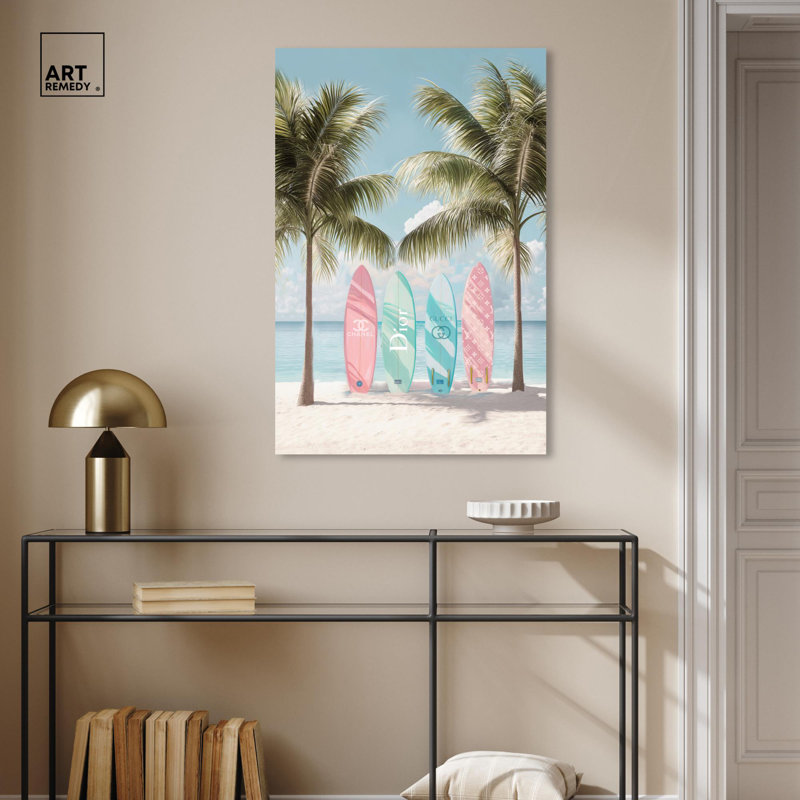 Toile de mer pastel, H 36 po x l 24 po, Toile tendue
