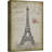 Rustic Bevera " Vintage Eiffel Tower Sketch With Typography Transportation Drawings "-94537454