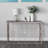 Partone Marble Top Console Table with Iron Base,52x14x34