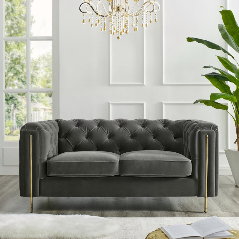 Causeuse Charlene, Gris foncé