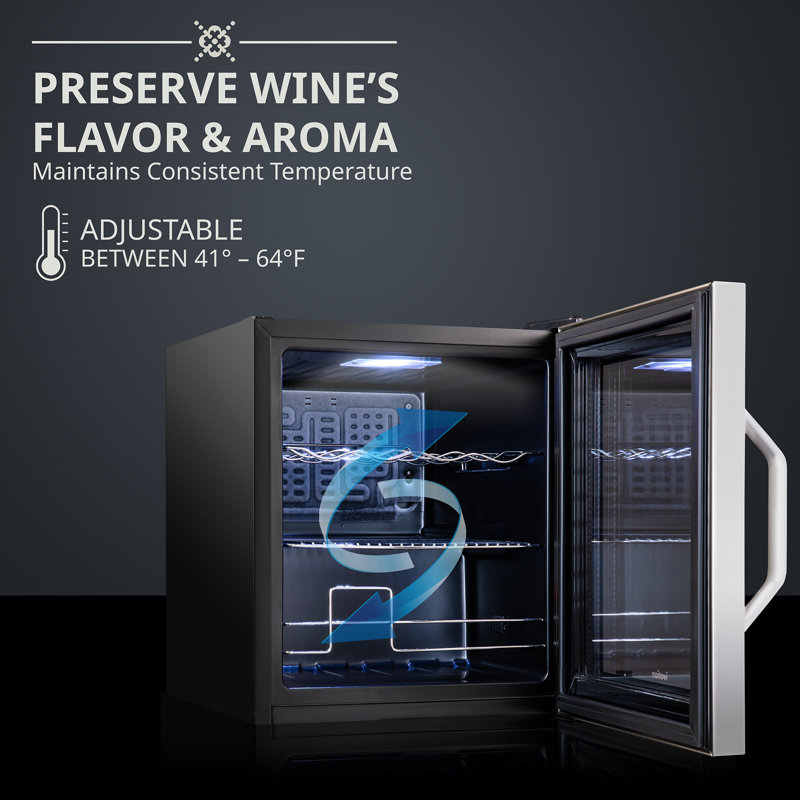 Ivation Single Zone 17.3'' Freestanding 12 Bottle Wine Refrigerator