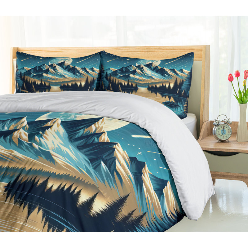 Mountain Duvet Cover, King Duvet Cover + 2 Standard Shams