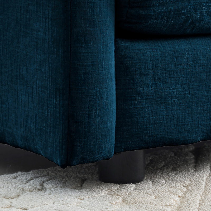 Canapé modulaire en U 5 places pour salon: canapé modulaire en chenille bleue: