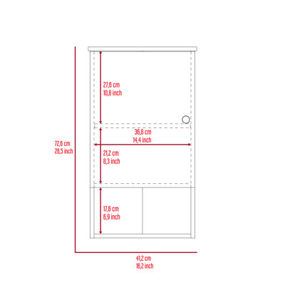 Light Oak And White 1-Shelf Medicine Cabinet