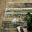 Tapis abstrait rayé beige / bleu Rayan-870735469