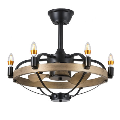 Ventilateurs de plafond de style campagnard moderne 23/32 po avec lumières et télécommande
