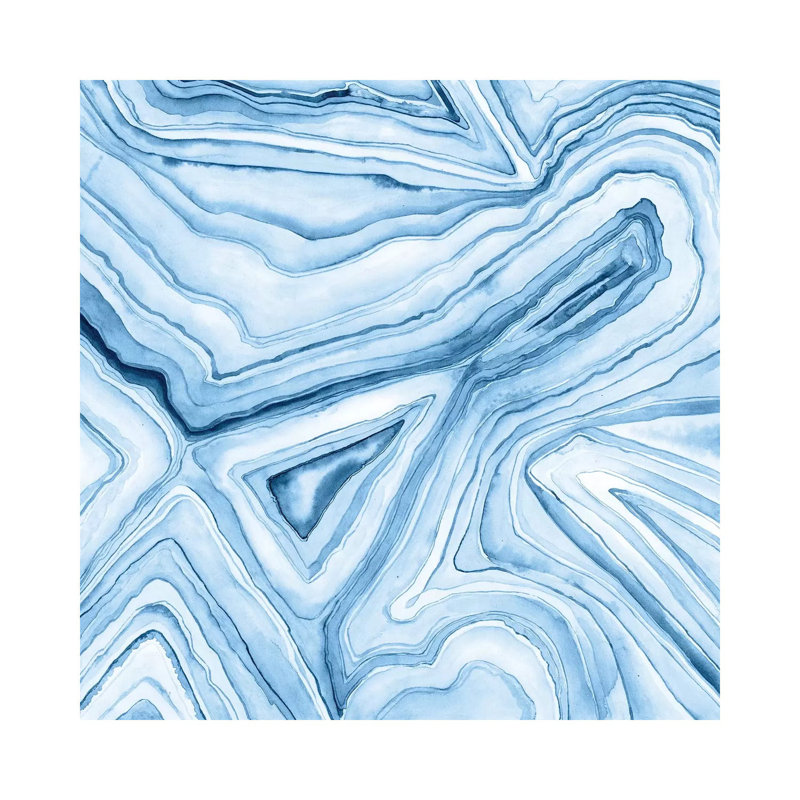 Indigo Agate Abstract I by Megan Meagher - Wrapped Canvas Painting, 30.48 cm H x 30.48 cm W