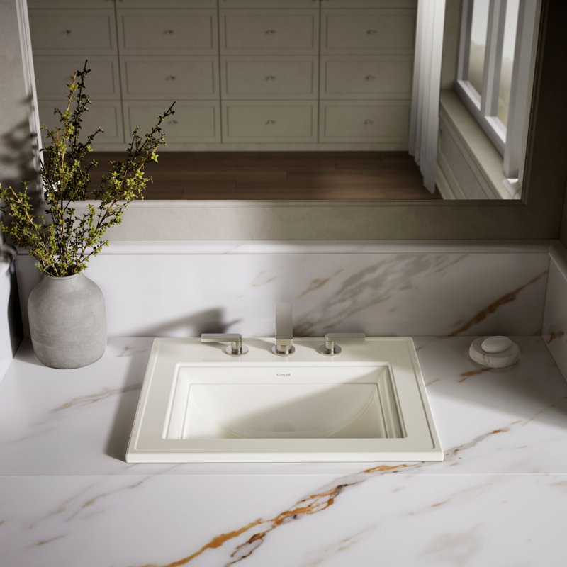 Memoirs® Stately Drop-in Bathroom Sink, Biscuit, 8" Centers