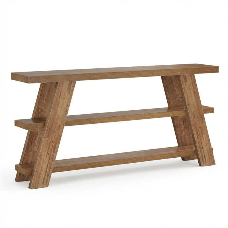 70.87-inch Narrow Side Table With Three-tier Spacious Storage