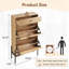 Armoire de rangement à chaussures 2 portes avec façades et tiroir en rotin