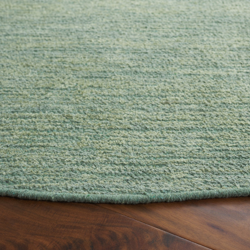 Quinte Handtufted Recycled Cotton & Viscose Rug in Green, Round 6'