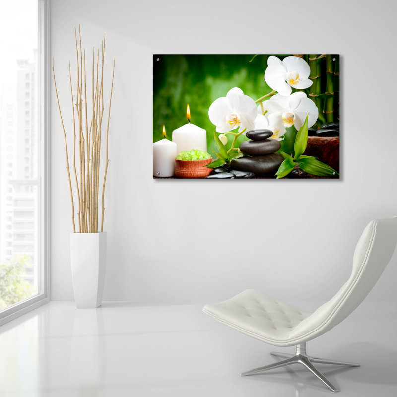 Art mural en verre «Spa» par Mark Ashkenazi, H 24 po x l 36 po x P 0,2 po
