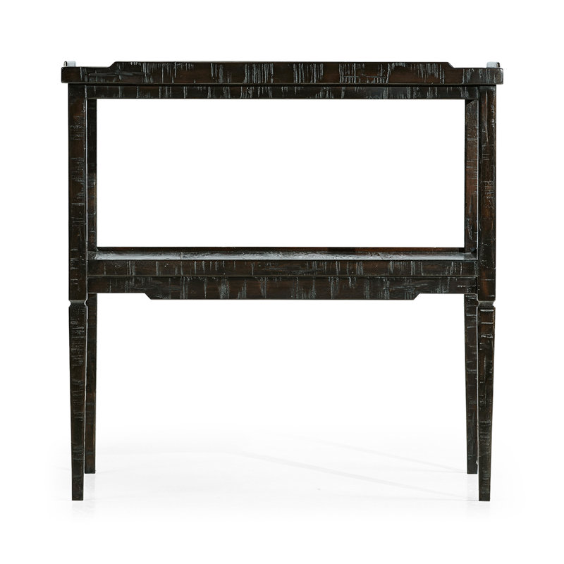 Casually Country Solid Wood Tray Top End Table, Dark Ale